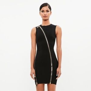 Peace + Love Missguided  asymmetrical zipper bandage dress